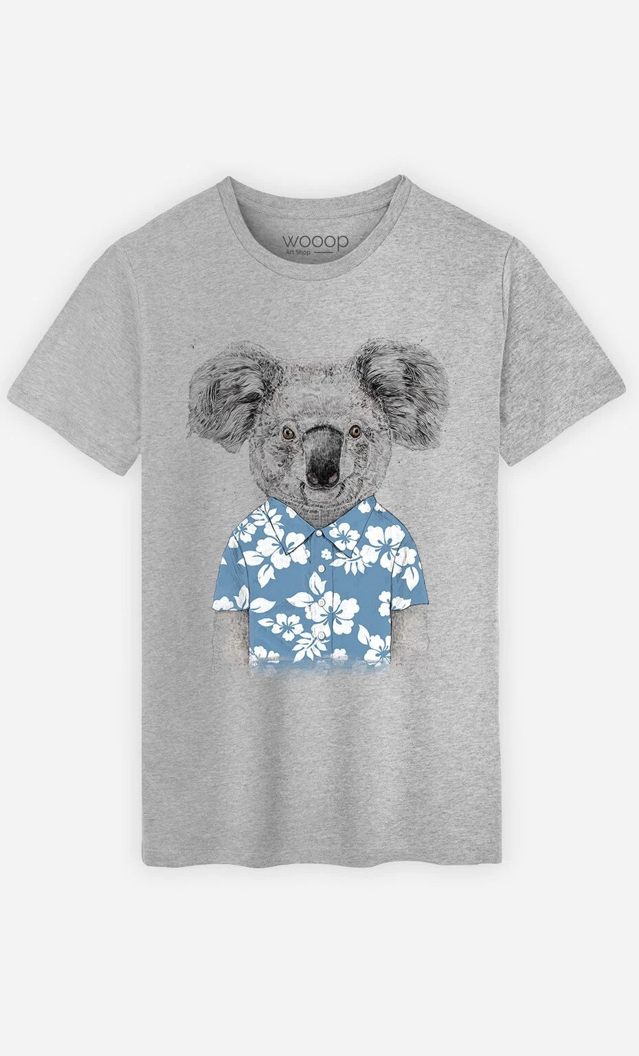 Men's Short Sleeve T-Shirt - Summer - Koala Blue Grey Colour