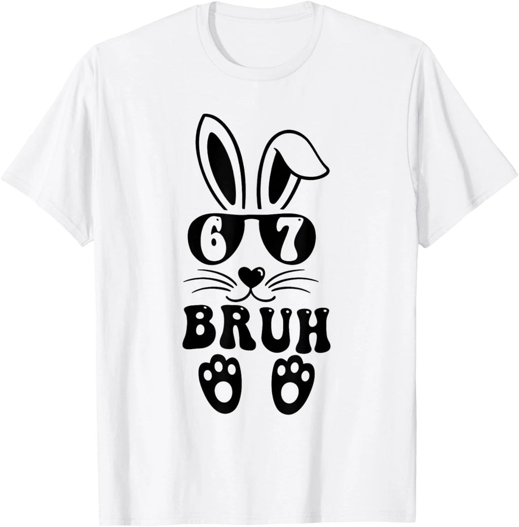 Bruh Six Seven Meme Rabbit Bunny Sunglasses Unisex T-Shirt