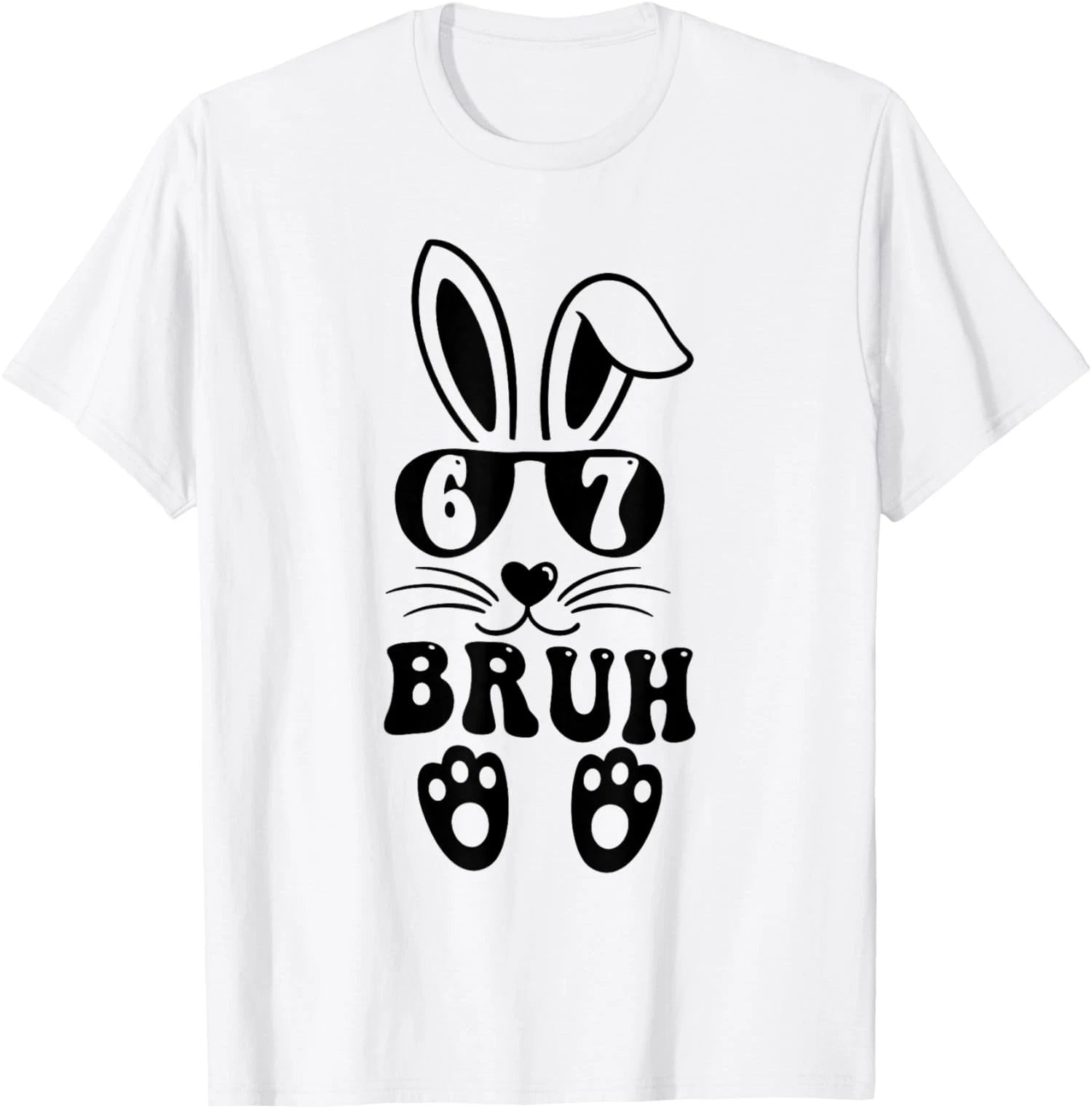Bruh Six Seven Meme Rabbit Bunny Sunglasses Unisex T-Shirt