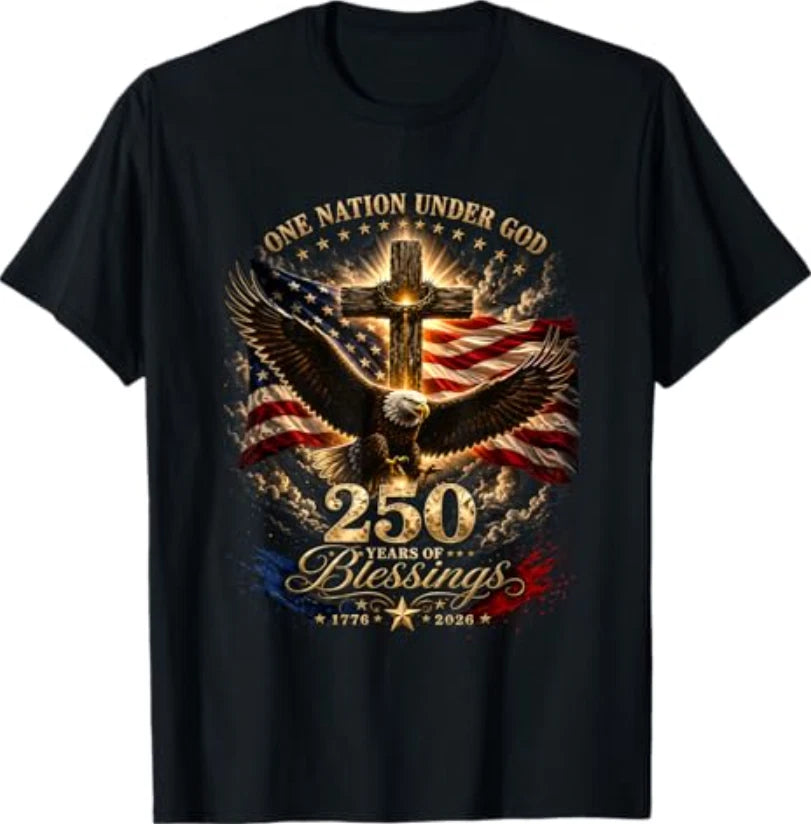 One Nation Under God 250 Years 250th Anniversary USA Men T-Shirt