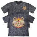 Love To Death Mens Carbon Grey Heavyweight 240gsm Vintage T-Shirt Gothic Skull