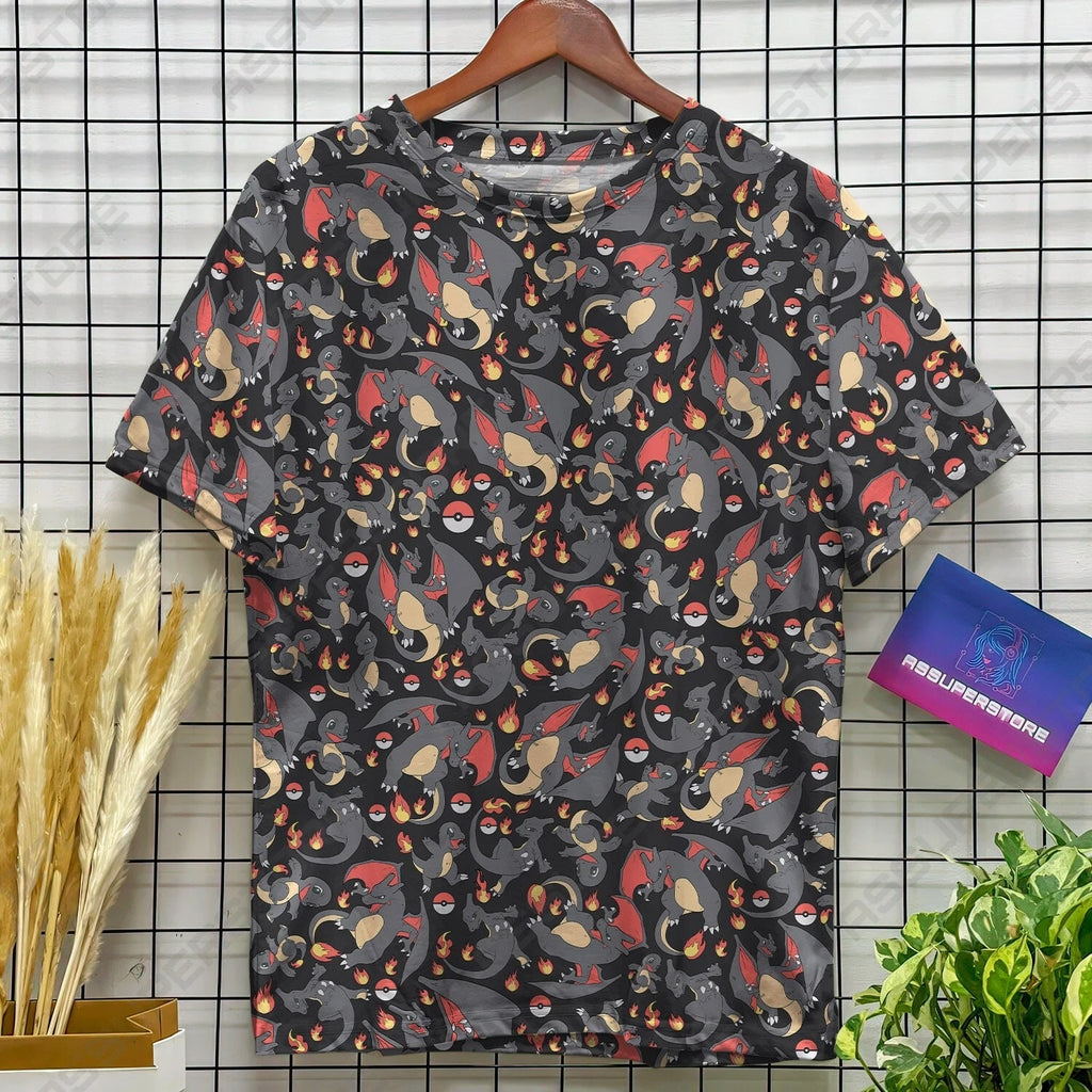 Charizard Charmander Kawaii Trendy Tshirt Charizard Funny Tshirt Charmander Emot