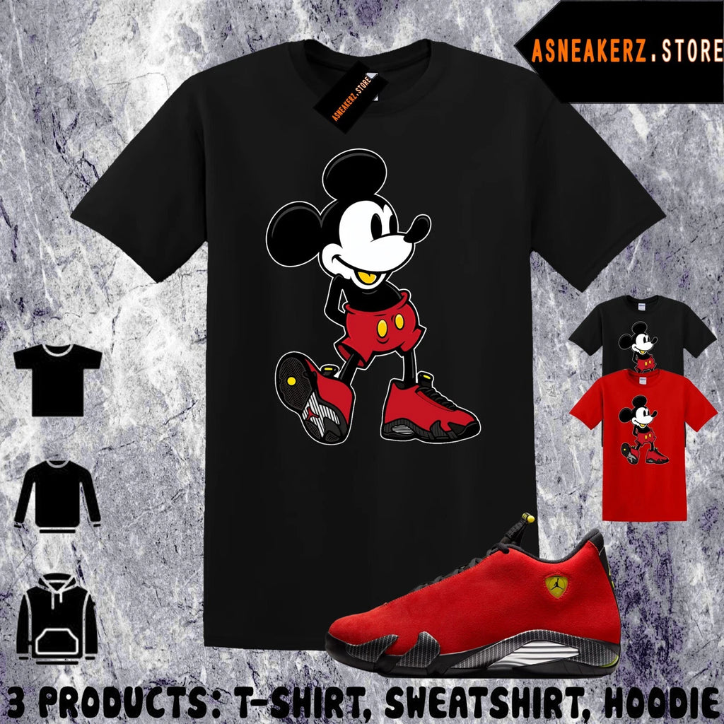Tee Shirt Matching AJ 14 Ferrari 2025 Match Sneaker Sneakerhead M Mouse T-Shirt