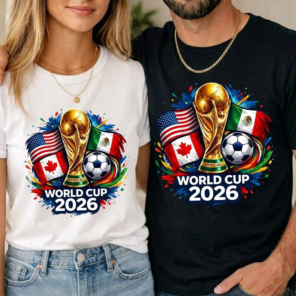 World Cup 2026  Football Cup Unisex Kids T-Shirt Soccer Usa Canada Mexico Tee