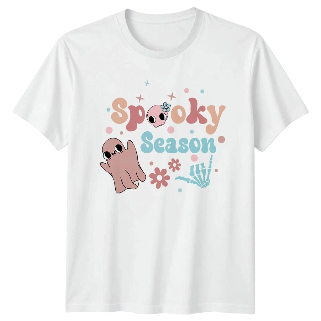 Spooky Season Womens T-Shirt Cute Halloween Gift For Her