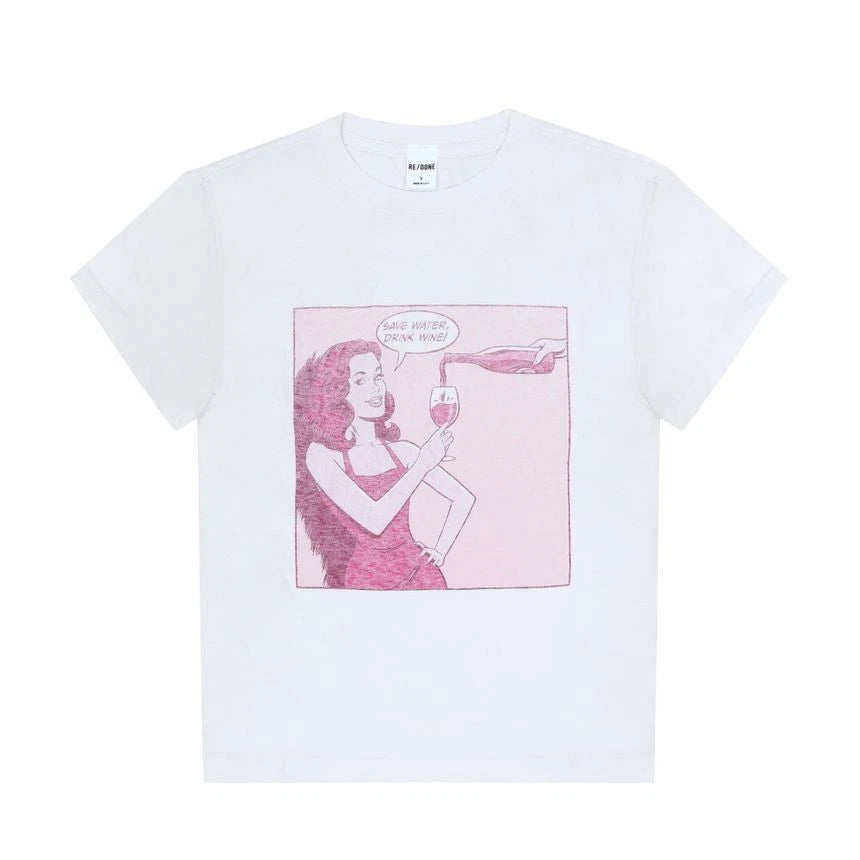 Re Done Classic Drink Wine Women's Short Sleeve T-Shirt 157225119