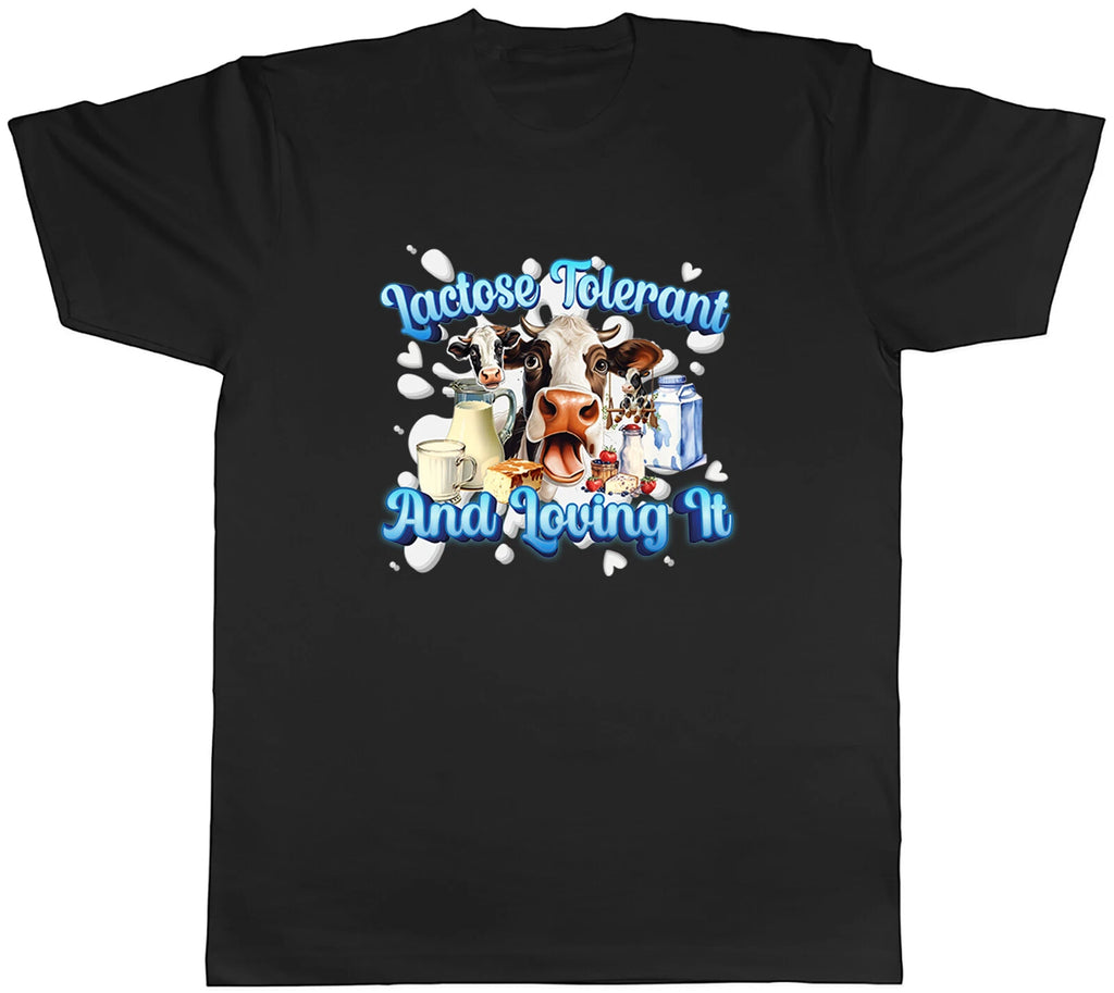 Lactose Intolerant Funny Mens T-Shirt Loving It Diary Milk Cow Tee Gift