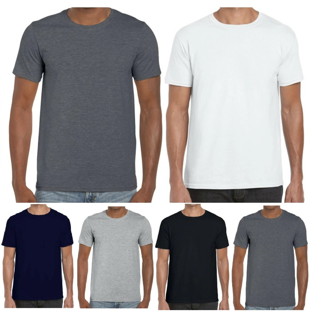 Mens T shirt Cotton Crew Neck Plain T Shirts Tee Top Regular Casual Fit M-6XL