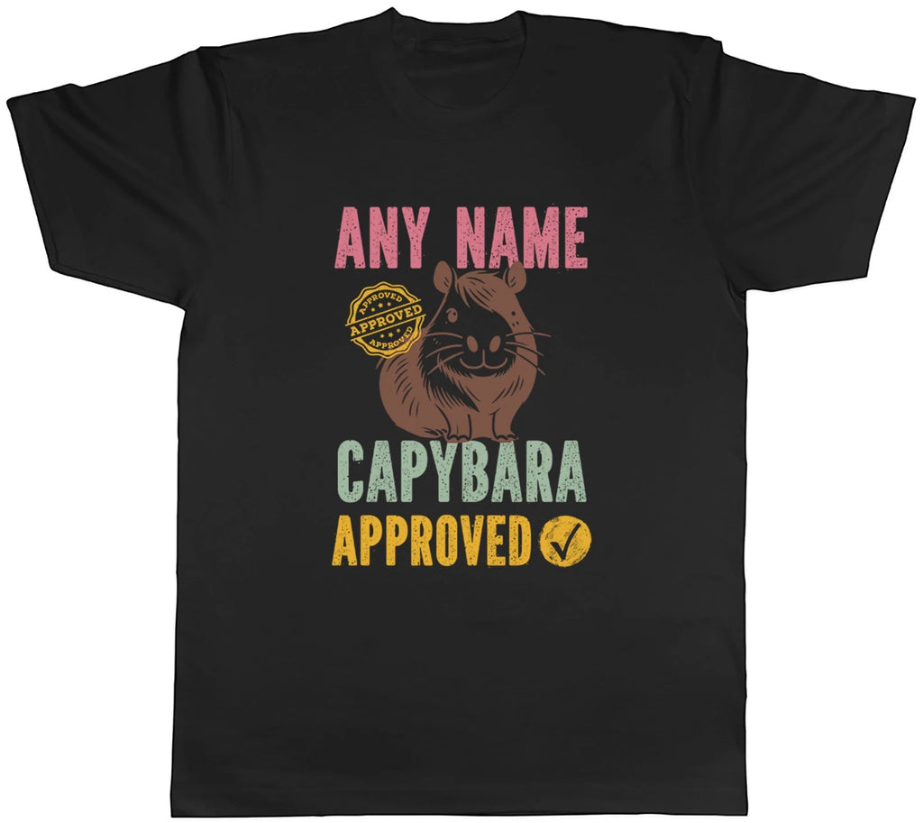 Personalised Any Name Capybara Approved Mens T-Shirt Tee Gift Top