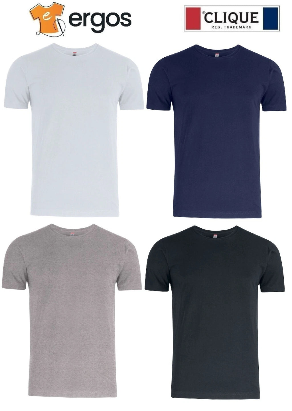 CLIQUE T-Shirt PREMIUM FASHION-T 100% Cotton Crew Neck Half Short Sleeve Men