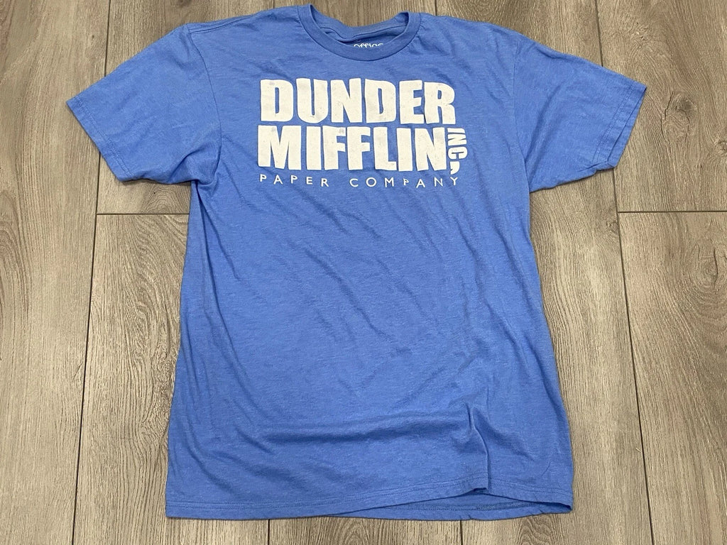 The Office Dunder Mifflin Paper Co Steve Carell Men’s Large Blue Comedy TV Show