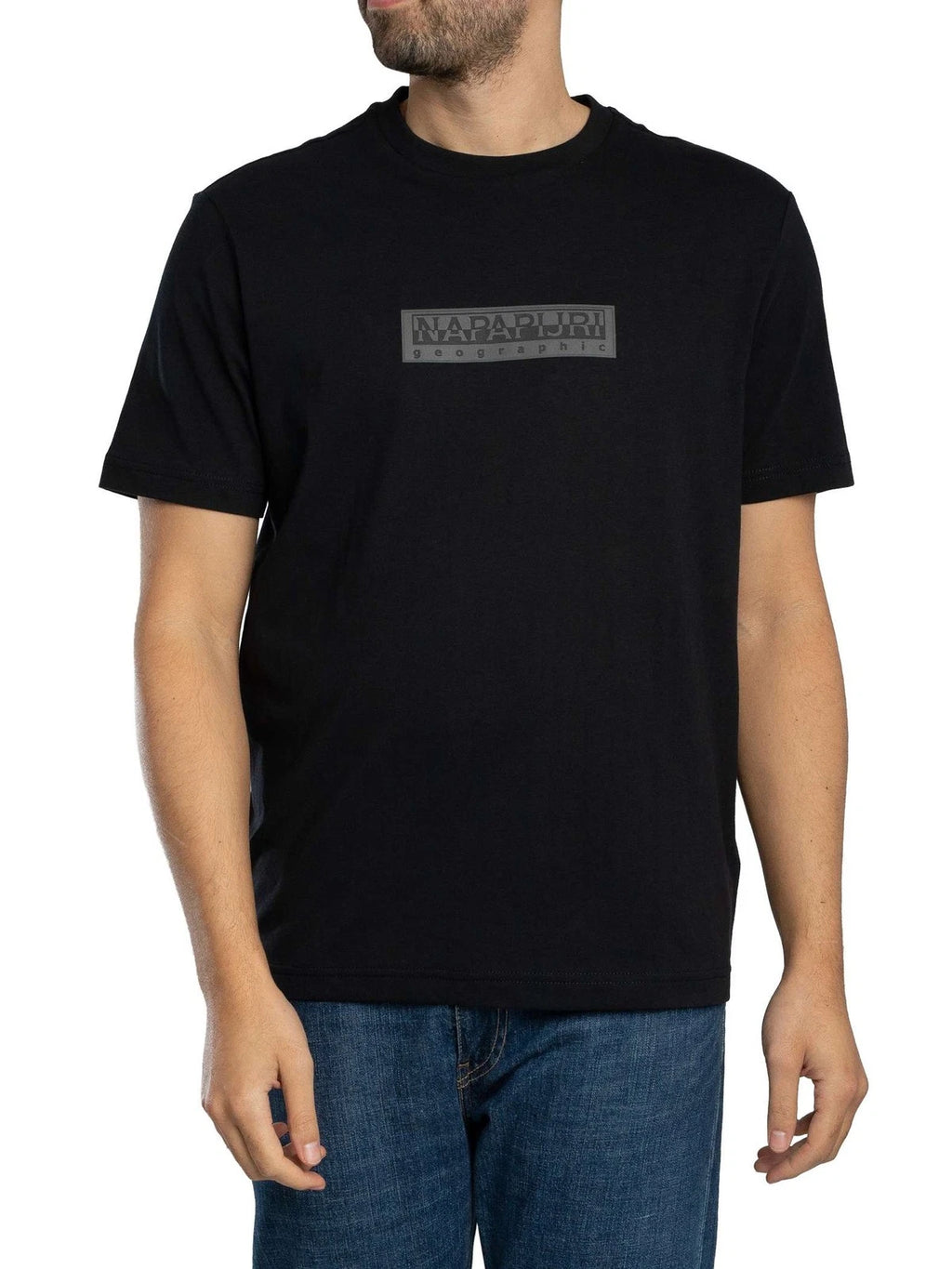 Napapijri Men's Box Logo T-Shirt, Black