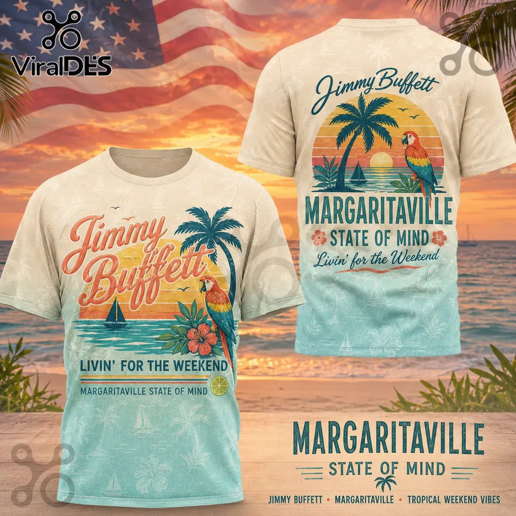 Jimmy Buffett Margaritaville State of Mind AOP T-Shirt