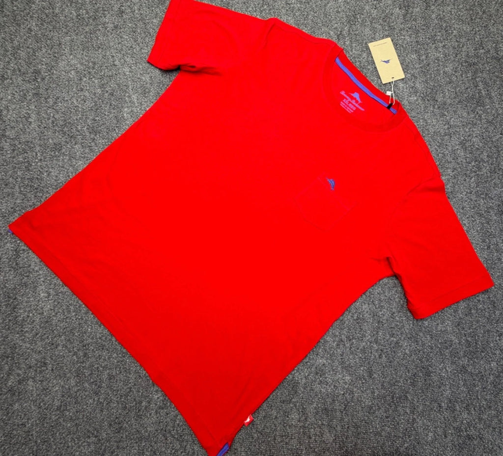 Tommy Bahama Pocket T Shirt Mens XXL NEW Marlin Logo Cotton Tee Red Blue Gray