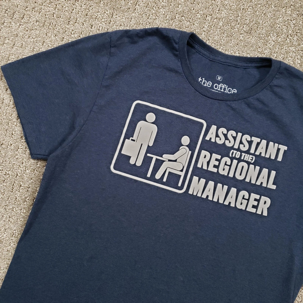 THE OFFICE TV Show Shirt Mens Medium Navy Blue Assistant to the Regional Manager