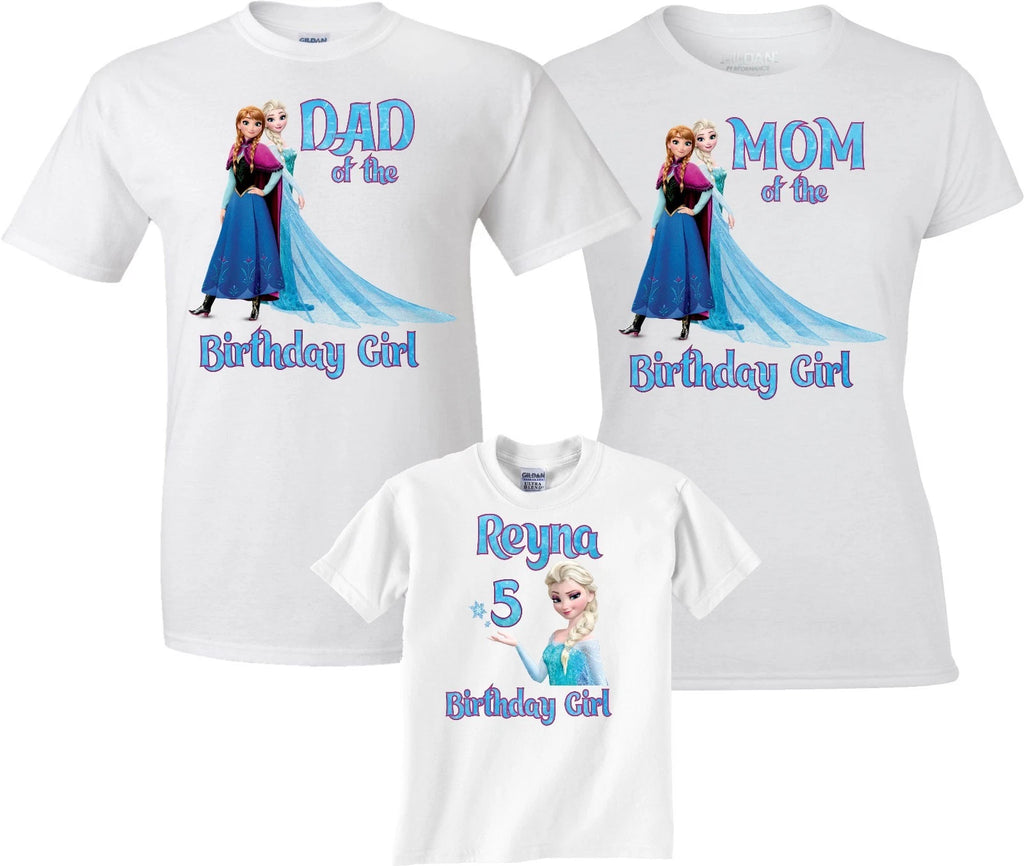 FroZen Birthday Girl Elsa Anna Bday Girl Family  Funny Cute matching T-Shirts