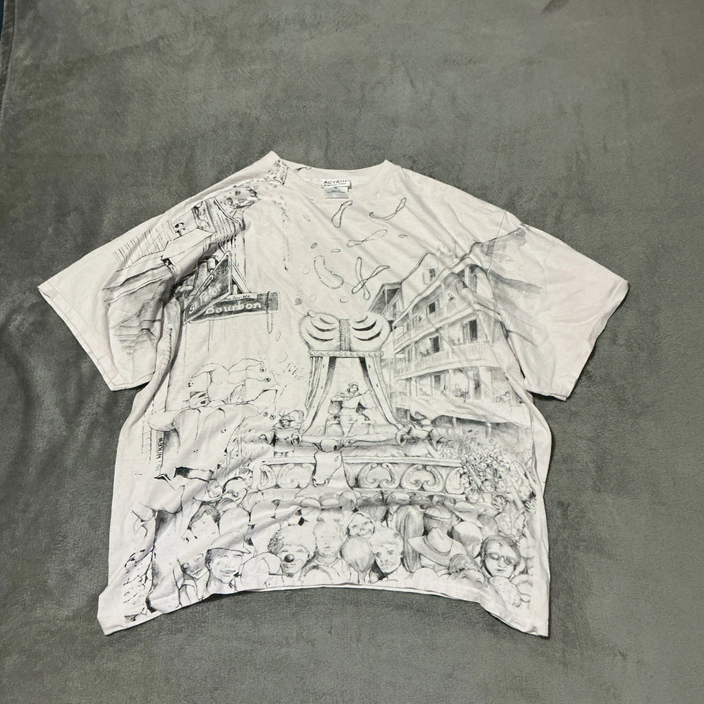 M.C. Escher Style Tee Shirt 90’s All Over Print Bourbon Street XL