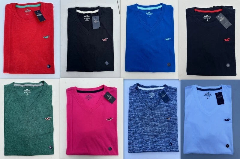 NWT Hollister Classic V & Crew Neck T Tee Shirt By Abercrombie - Discontinued