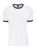 Next Level 3604 t shirt ringer cotton premium shirts white with black