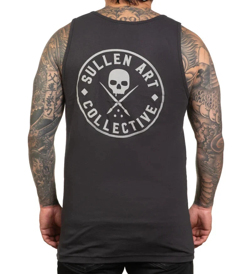 Men's Sullen Art Co Forever Stretch Limo Black Y2K Tank Top T-Shirt L-XXL