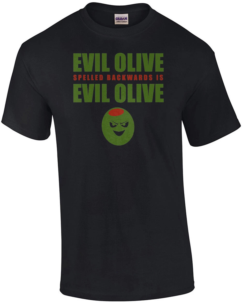 Evil Olive Spelled Backwards is Evil Olive - Funny T-Shirt