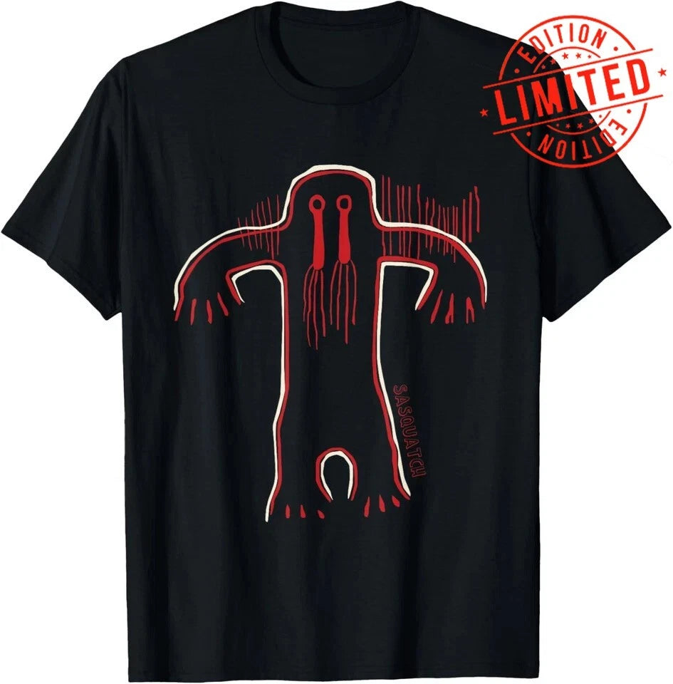 Native American Bigfoot -Sasquatch Petroglyph Cave Art T-Shirt Size S54XL