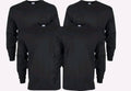 Gildan Adult Ultra Cotton Long Sleeve T-Shirt G2400 Black (4 Pack) LARGE ONLY