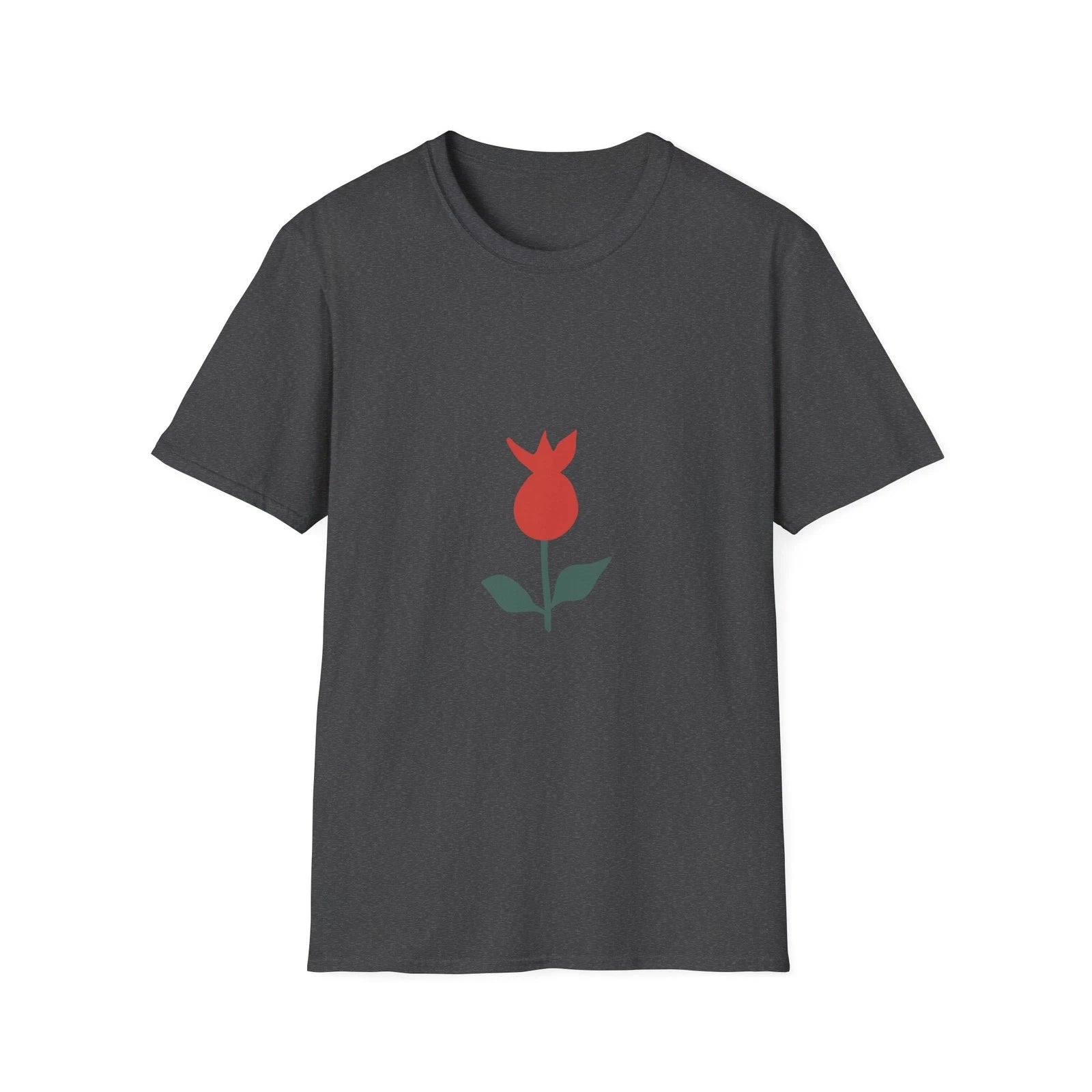 Simple Tulip Flower T Shirt Soft Breathable Cotton Minimal Graphic Casual Tee