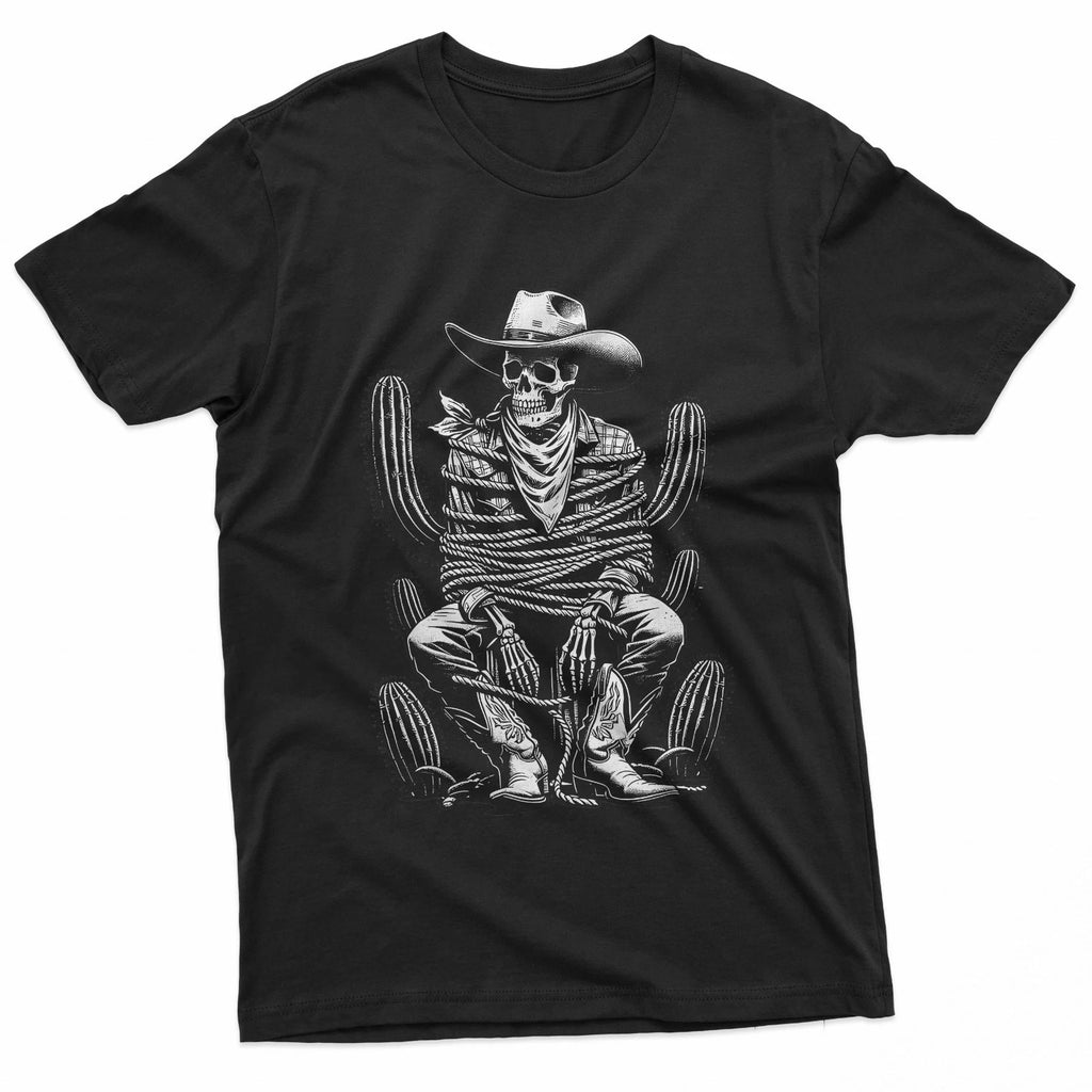 Skeleton Cowboy Cactus Desert Alt Goth Western Gothic Skull T-Shirt