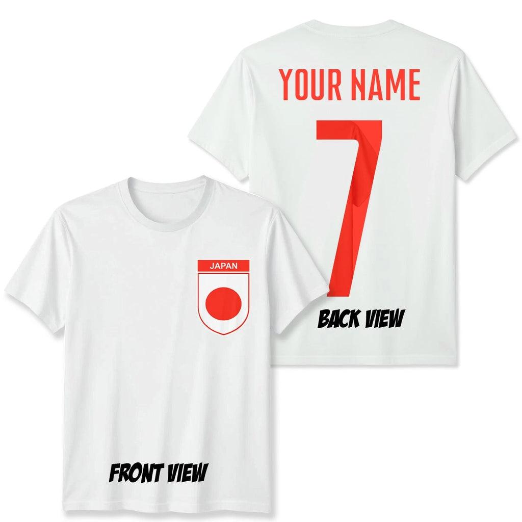 Personalised Japan Football Unisex Kids T-Shirt Name Number Tee #WC