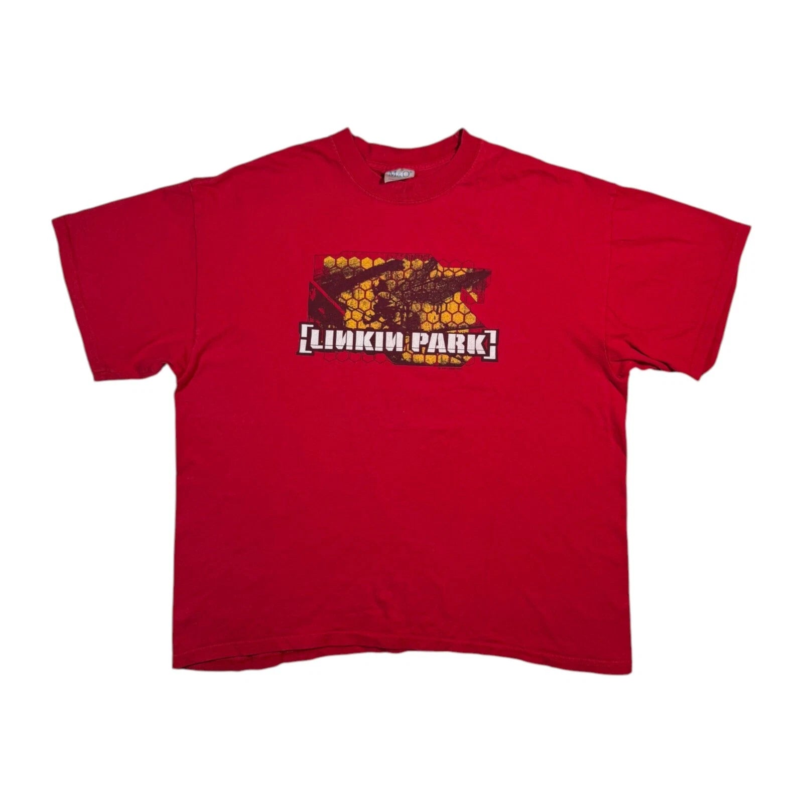 Vintage 2001 Linkin Park Hybrid Theory T-shirt Nu Metal Red Tee Size L/XL