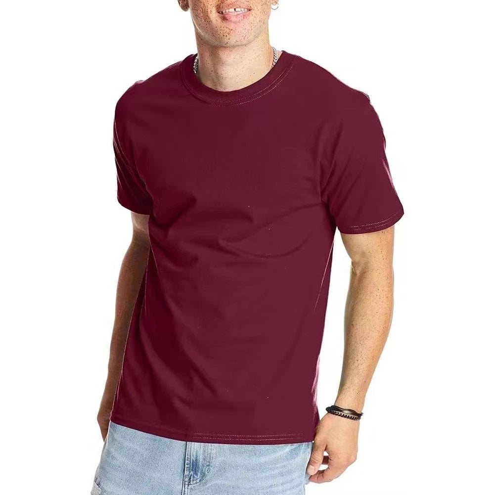 Men's Short Sleeve T-Shirt Round Neck Polyester Spandex Blend Base Layer Top