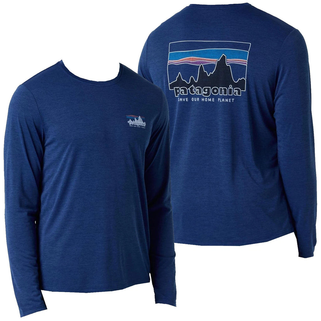 Patagonia Mens - Capilene Cool Daily '73 Skyline L/S T-shirt -Clement Blue/X-Dye