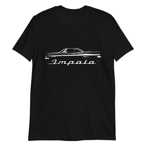 1959 Chevy Impala Silhouette Emblem Antique Collector Car Short-Sleeve T-Shirt