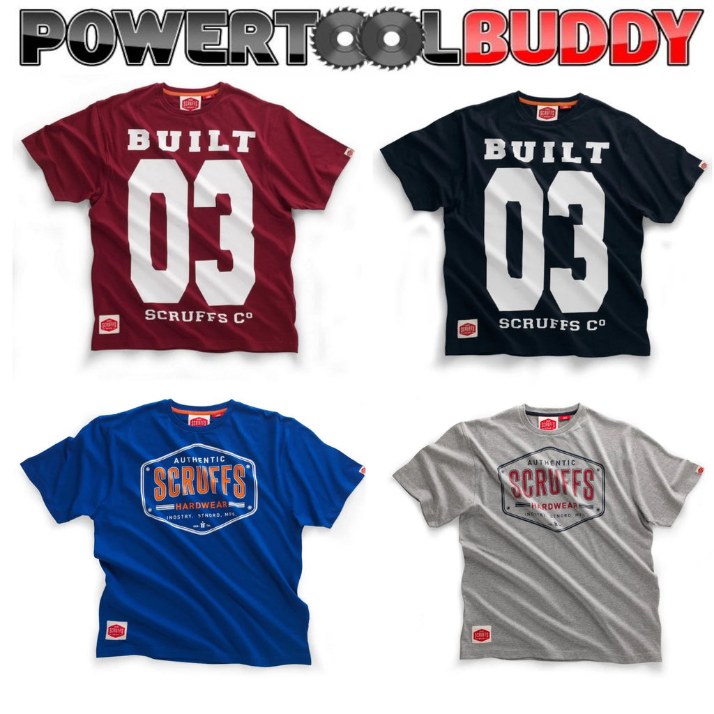 Scruffs Vintage Work & Casual T-Shirt - Maroon / Grey / Navy / Royal Blue