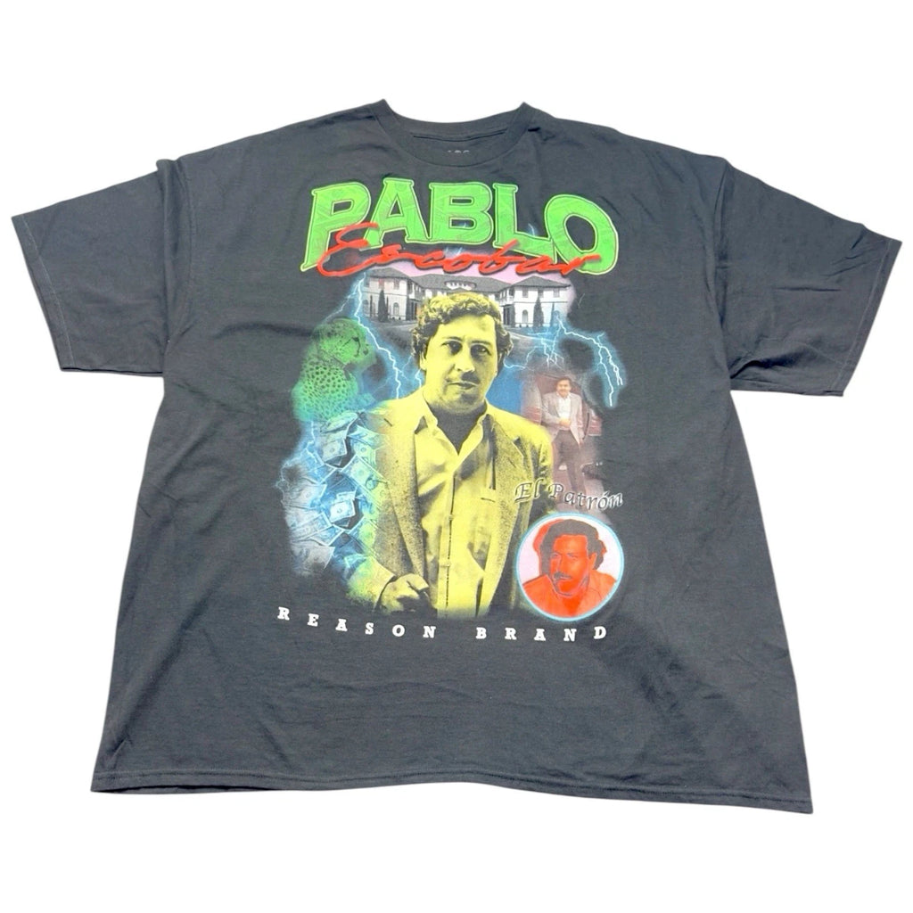 Reason Pablo Escobar El Patron Graphic Tee Mens XXXL Black Streetwear Shirt