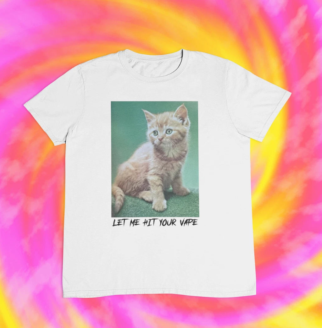 Let Me Hit Your Vape T shirt | Cute Cat | 2000s | y2k | aesthetics