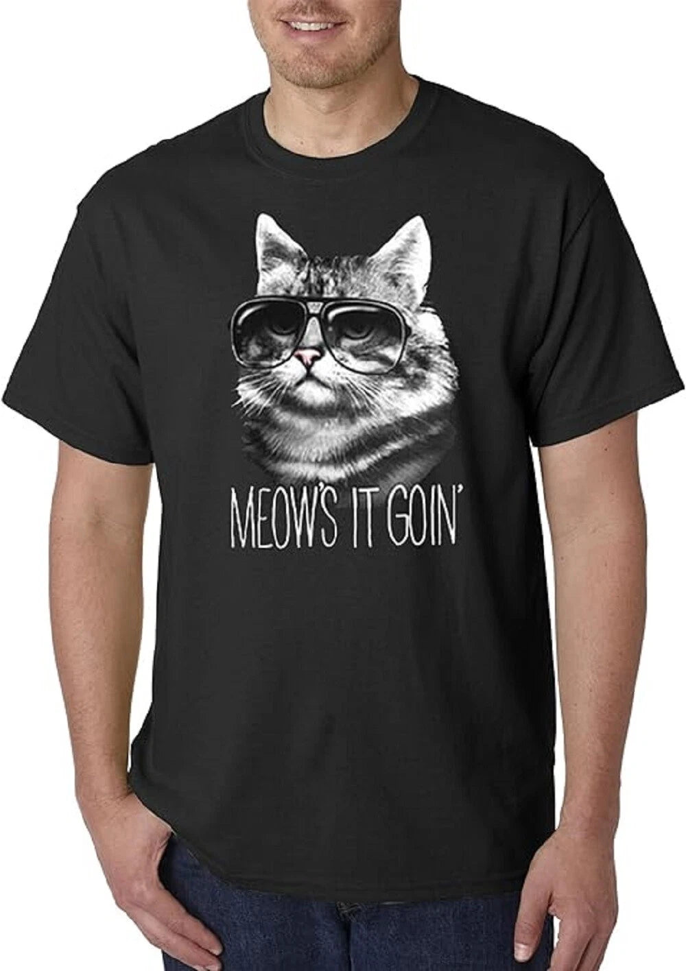 423 - Unisex T-Shirt Meow's It Goin' Sunglasses Tabby Cat