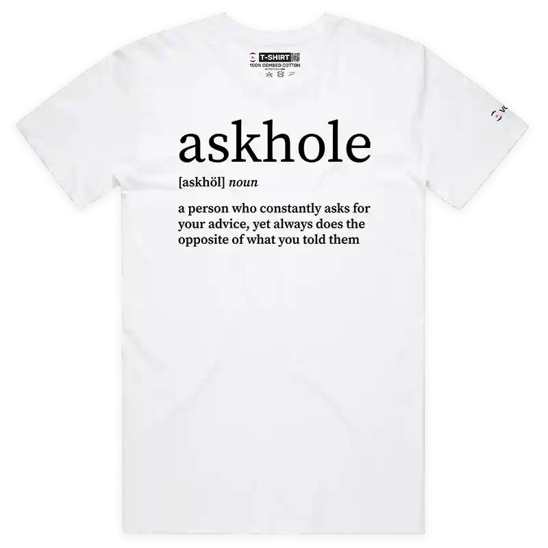 VOICEART Askhole Funny Wordplay Memes T-Shirt with Premium Graphic Design
