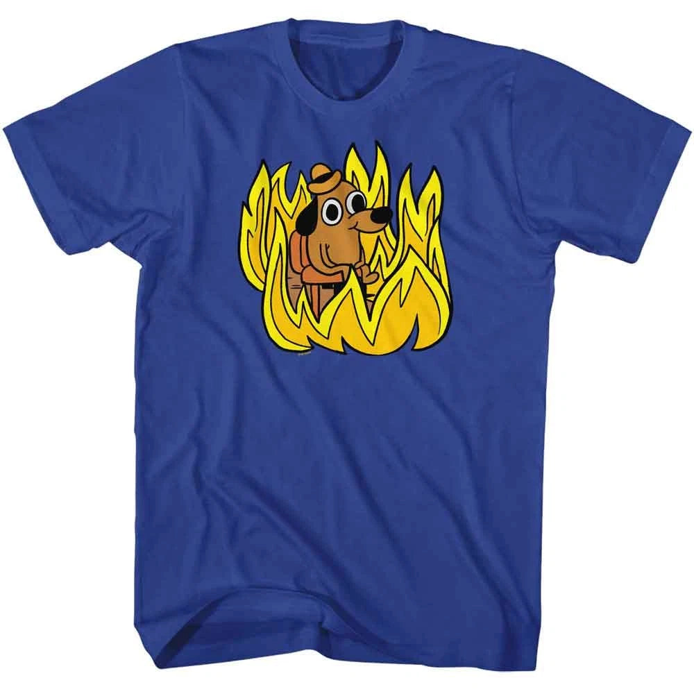 This Is Fine In Flames Royal Meme Shirt