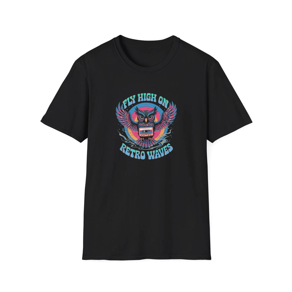 Retro Owl Graphic "Fly High" Softstyle T-Shirt, Vintage Vibe Tee, Casual Wear