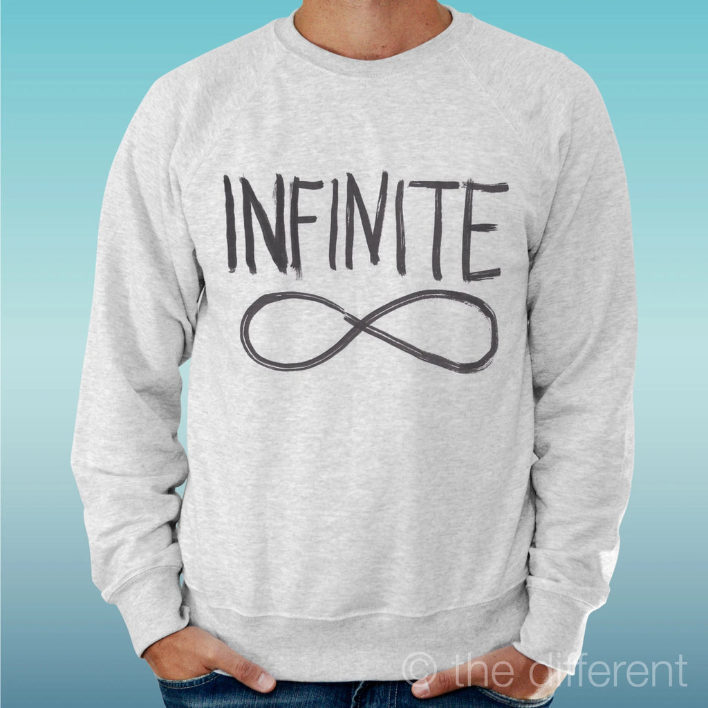 Felpa Man Light Sweater Light Grey " Infinite Infinity Symbol "