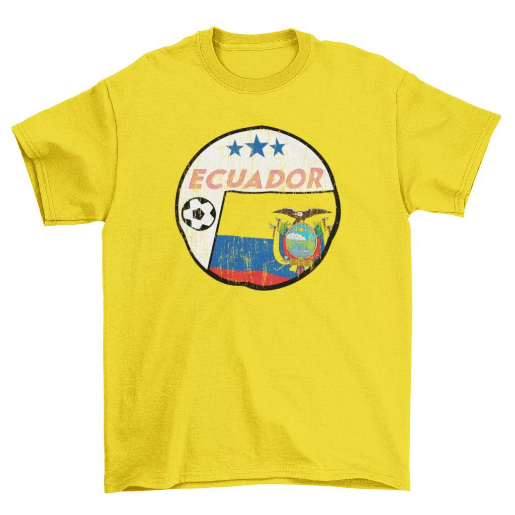 ECUADOR Football T-Shirt 2026 Retro Circle, Adults Kids Or Baby, World Cup Copa