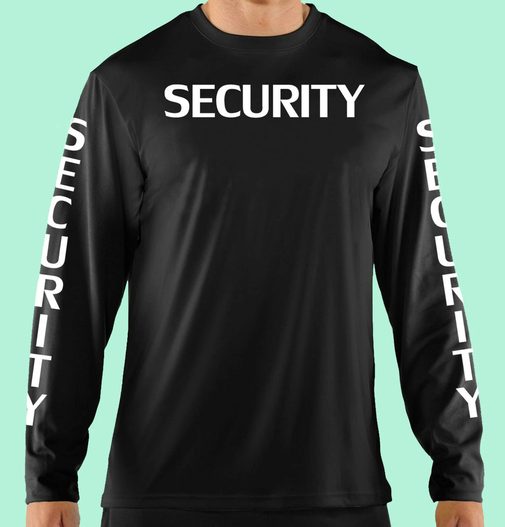 T-Shirt, Long Sleeve, Business Professional, Security, Sleeve Print, Cotton