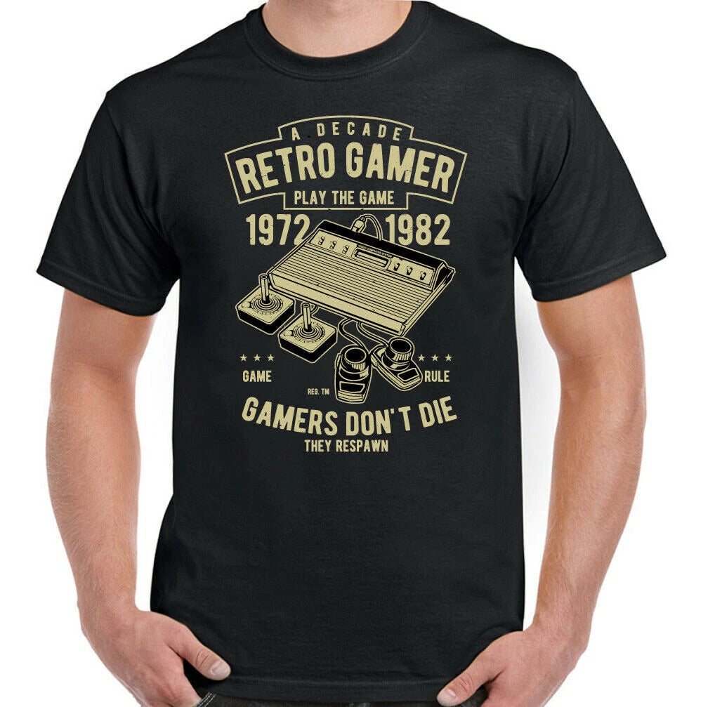 Gamer T-Shirt Gaming ZX Spectrum Commodore 64 Retro Mens Funny Top
