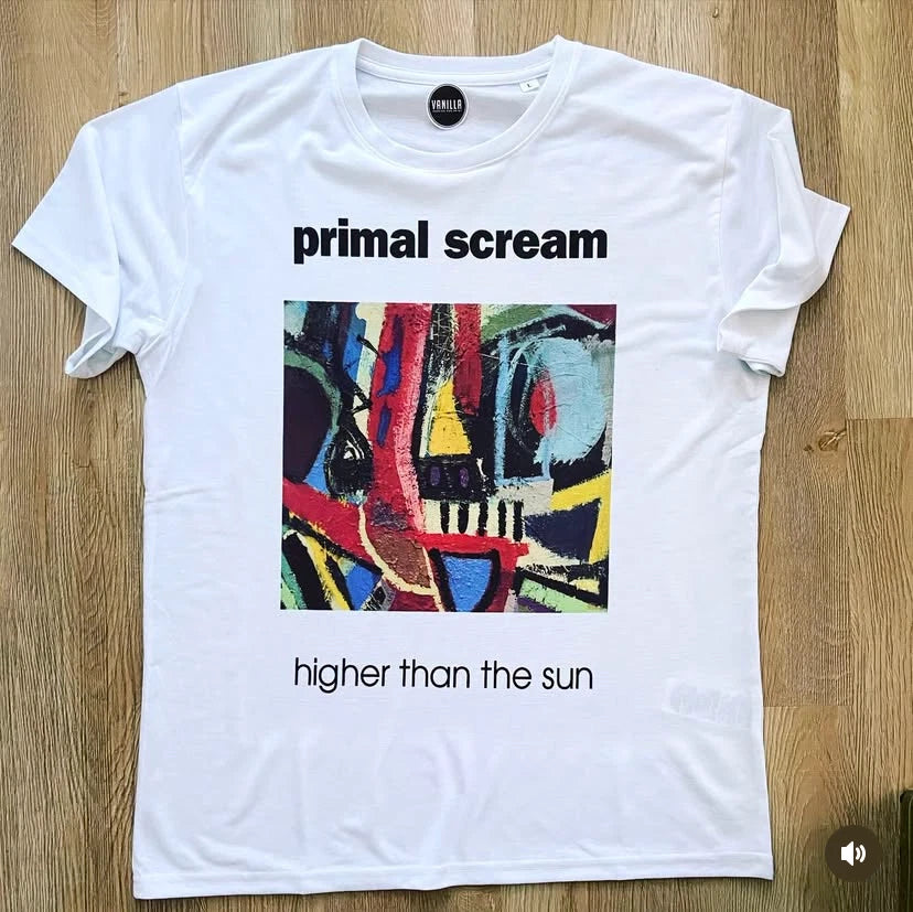 Primal Scream - Tshirt. Sonic Flower, Higher Than The Sun. Unofficial. Rare