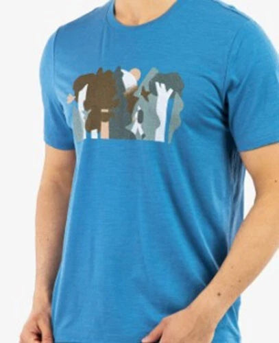Icebreaker Tech Lite II Short Sleeve Tee Forest Wall (XXL) Azul 195440582695