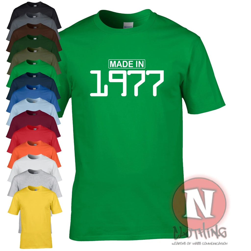 Made in 1977 t-shirt birthday celebration funny party gift present Teeshirt