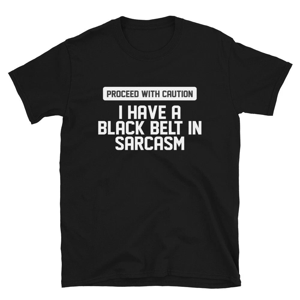 PROCEED WITH CAUTION Silly Humor Classic Fit T-Shirt
