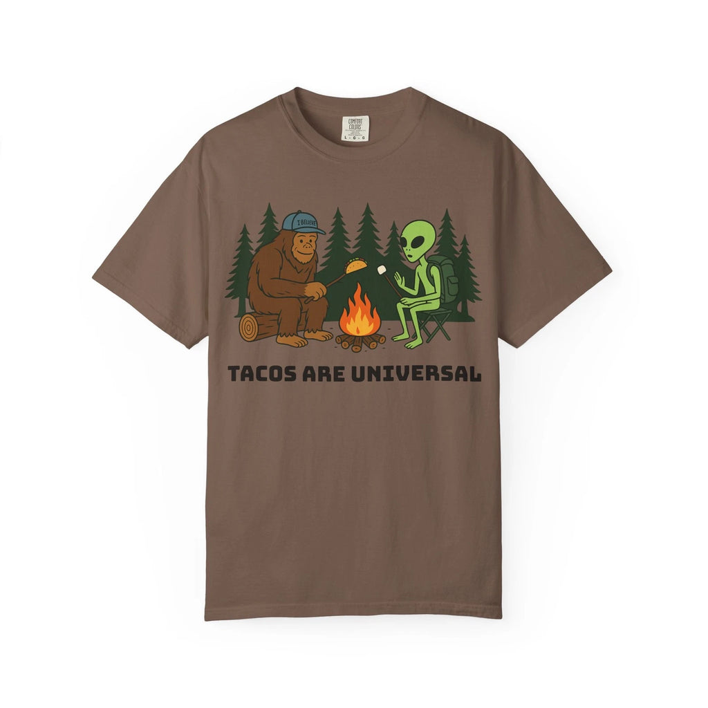 Tacos Are Universal Camping Unisex T-Shirt, Fun Graphic Tee